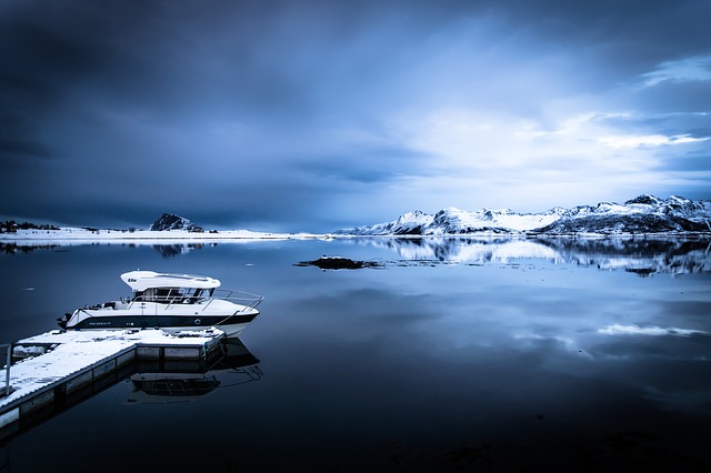 Lofoten, Norway, Sea, Boat, Winter